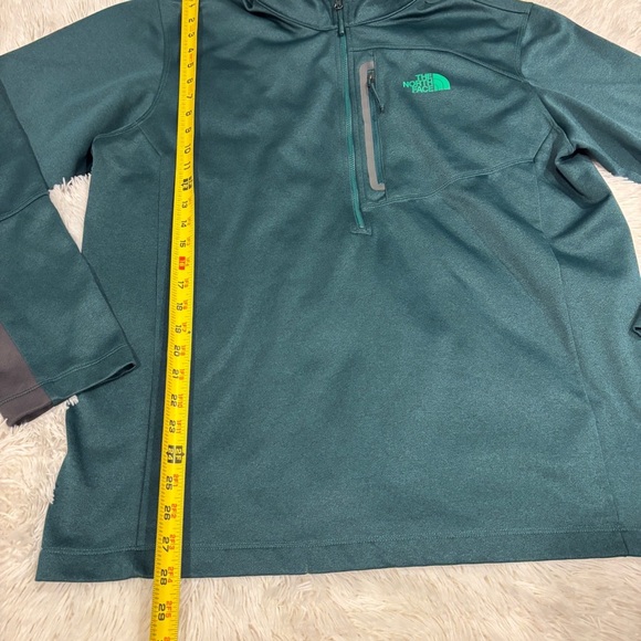 NORTH FACE Pullover TECH 100 HALF ZIP MEN'S Green and Gray Size XL - Picture 2 of 10